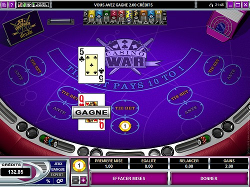 casino war payout
